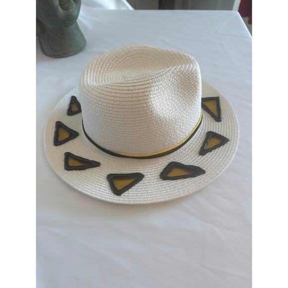 Custom Stained Glass Sun Hat – White, Yellow & Black Festival Hat Adjustable main image 9